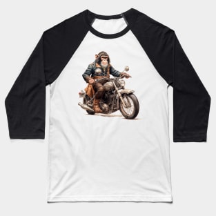 Monkey Biker Retro Motorcycle Baseball T-Shirt